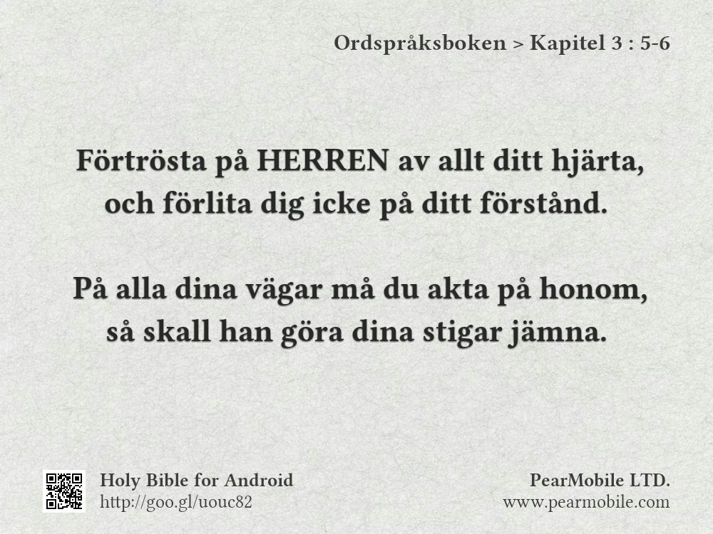 Ordspråksboken, Kapitel 3:5-6